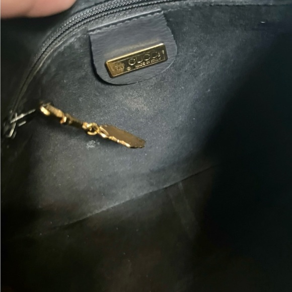 Rare Gucci Black Suede Damask Embroidery Crossbody Shoulder Bag Authentic - Picture 10 of 12